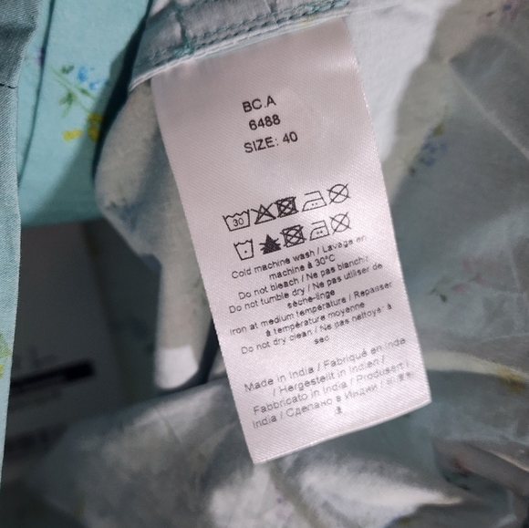 Ganni Blue Floral Puff Sleeve Crop Top - Picture 5 of 9